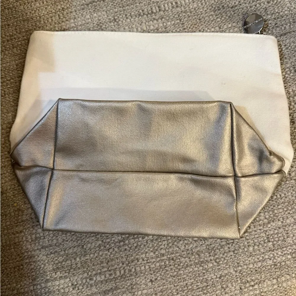 BareMinerals Cream and Gold Women's Cosmetics Bag - Picture 6 of 8